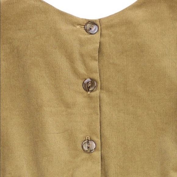 Cotton Corduroy Boxy Loose Fit Long Sleeve Shirt Mini Dress with Pockets - Picture 5 of 5